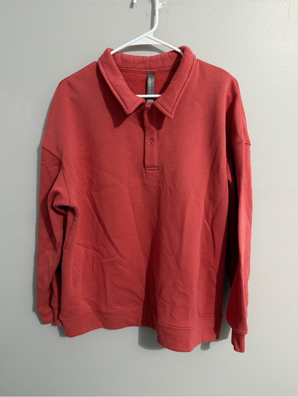 Mondetta Sweater Womens XL Sweatshirt Popover Terracotta Long Sleeve Comfy